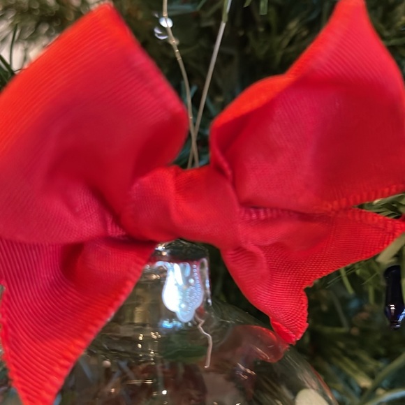 🎄HOPE🎄GLASS ORNAMENT W/ BOW AND HANGER GREEN/RED POLKA DOTS LARGE NWT - Picture 4 of 8